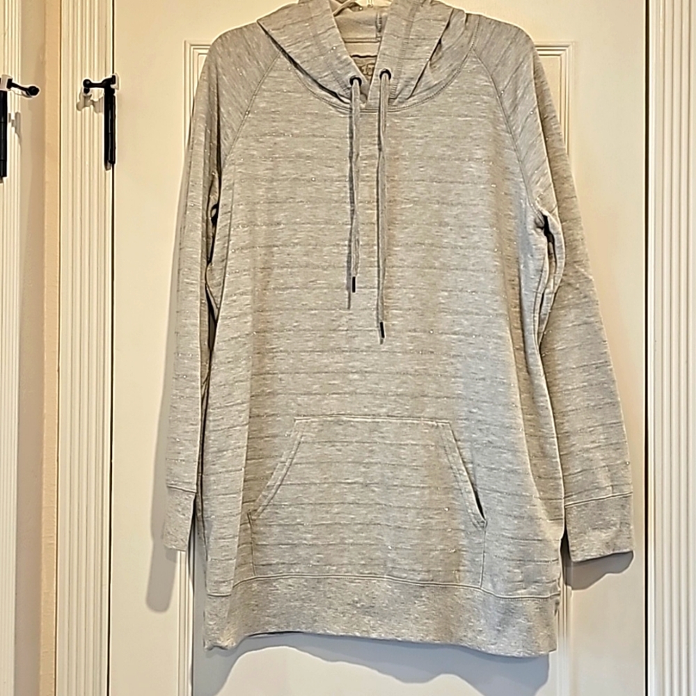 Maurices hooded gray and metallic sweatshirt